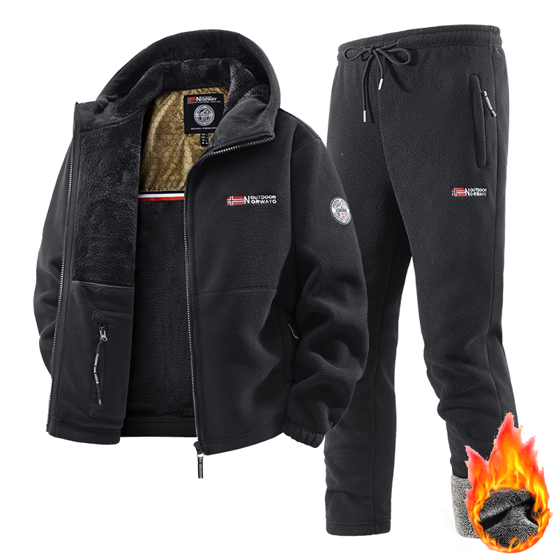Running Gear For Men - New Winter Sportswear Set Mens Retro