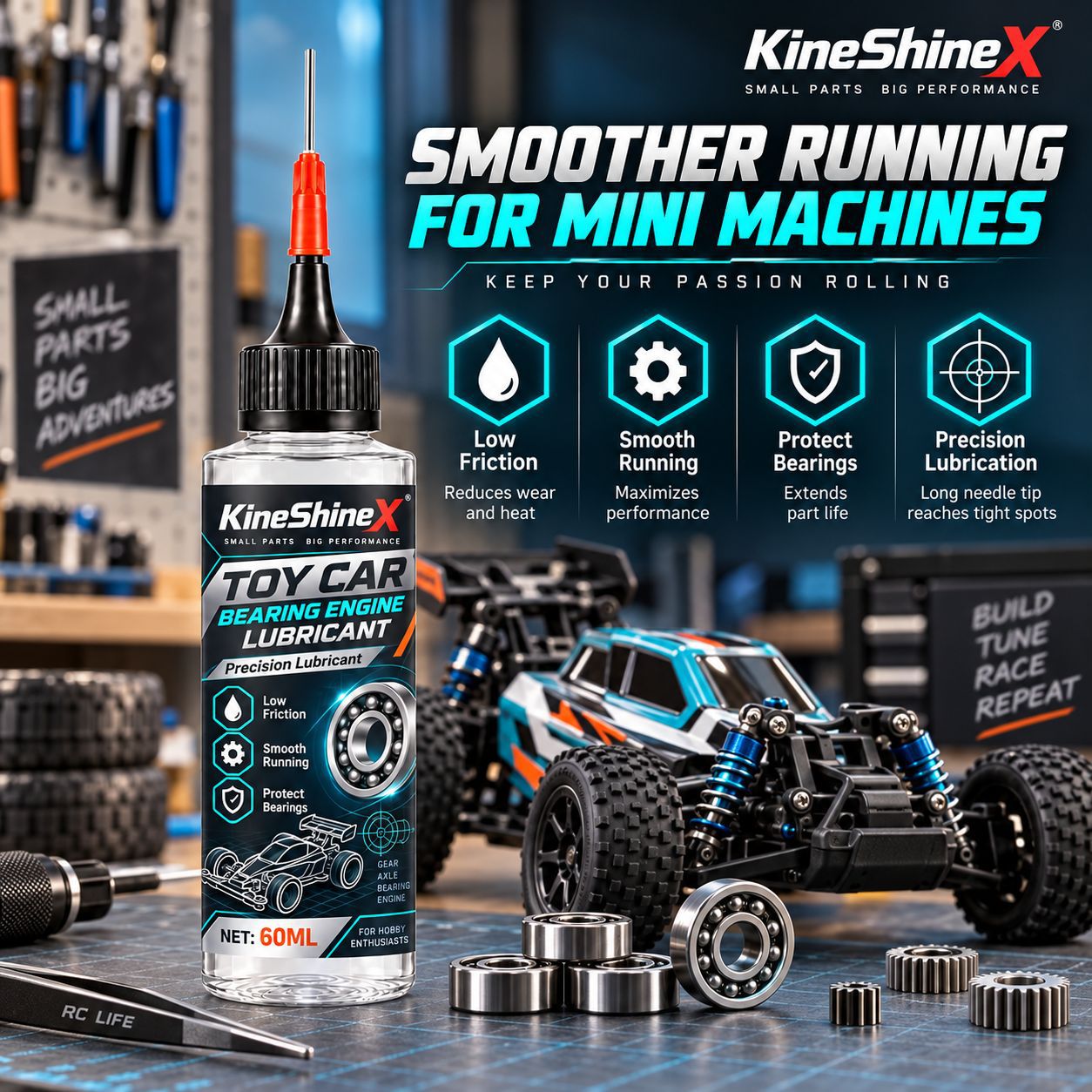 Running Gear Car - 60ml RC Car Bearing Lubricant Precision