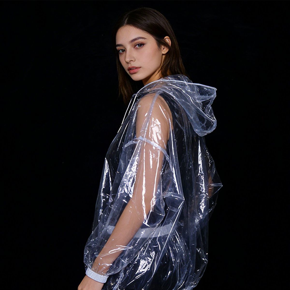Running Gear Rain - Women Man Hooded Clear PVC Waterproof