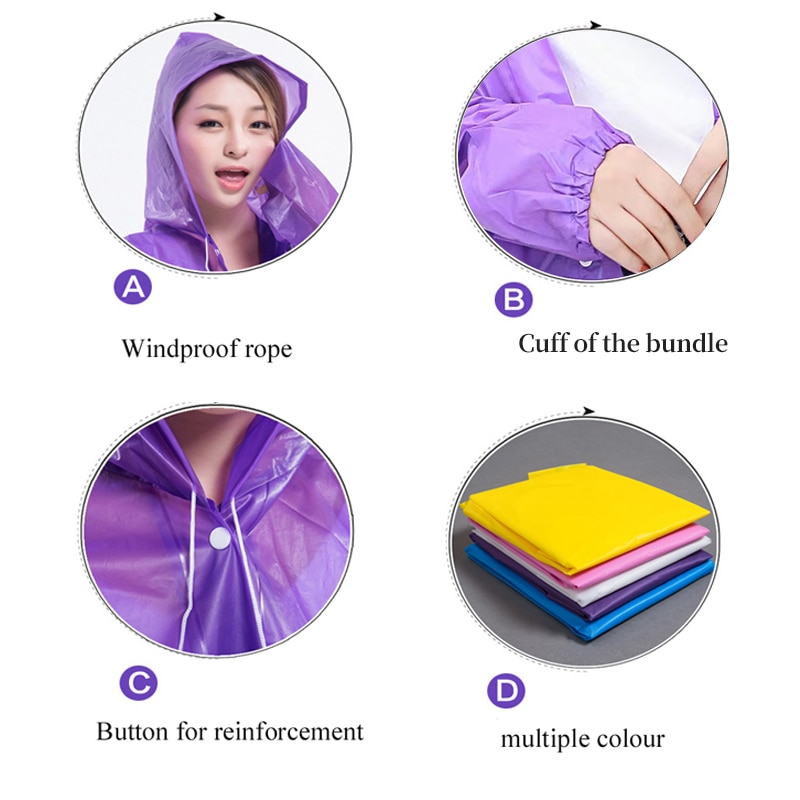 1pc Hooded Rain Coat Women Men - Running Gear Rain recension och pris